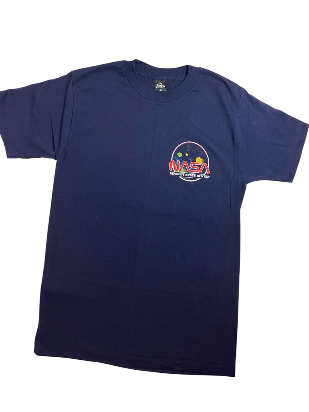 Vintage Single Stitch Tee Double Sided Print NASA Kennedy Space Center Anvil 80s